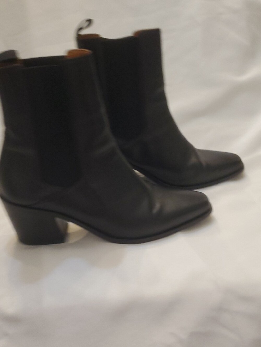 Beckett Simonon Black Leather Ankle Boots with Block Heel Women's 7.5 - Picture 15 of 16